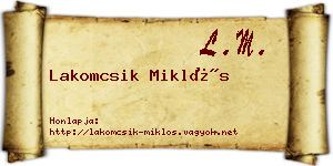 Lakomcsik Miklós névjegykártya